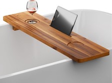 Acacia Bathtub Caddy Tray Table 35x9 Inch Large Bath Tub Wooden Anti-Tipping