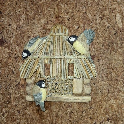 Hallmark Marjolein Bastin Yellow Birds Tiki House Double Switchplate Cover 