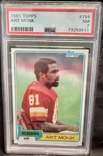1981 Topps #194 Art Monk (RC) PSA 7 NM