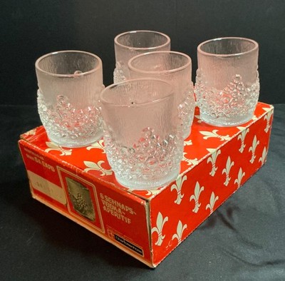 1970 MCM Goebel Charlottenhütte Da Capo Bubble & Bark Shot Glasses Set NIB!!