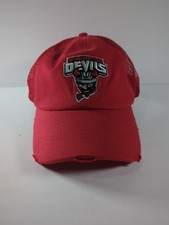 Binghamton Devils AHL Hockey Hat Cap Red Adjustable Labatt Blue Logo Back Rare