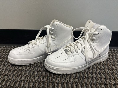 Nike Air Force One Triple White Leather High Tops Size 10.5 White