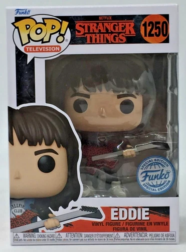 Funko Pop! Television Stranger Things Eddie #1250 Funko Special Ed W/ Protector