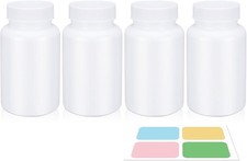 White Pill Bottle, Empty Medicine Bottles with Screw Caps for Pills Capsules