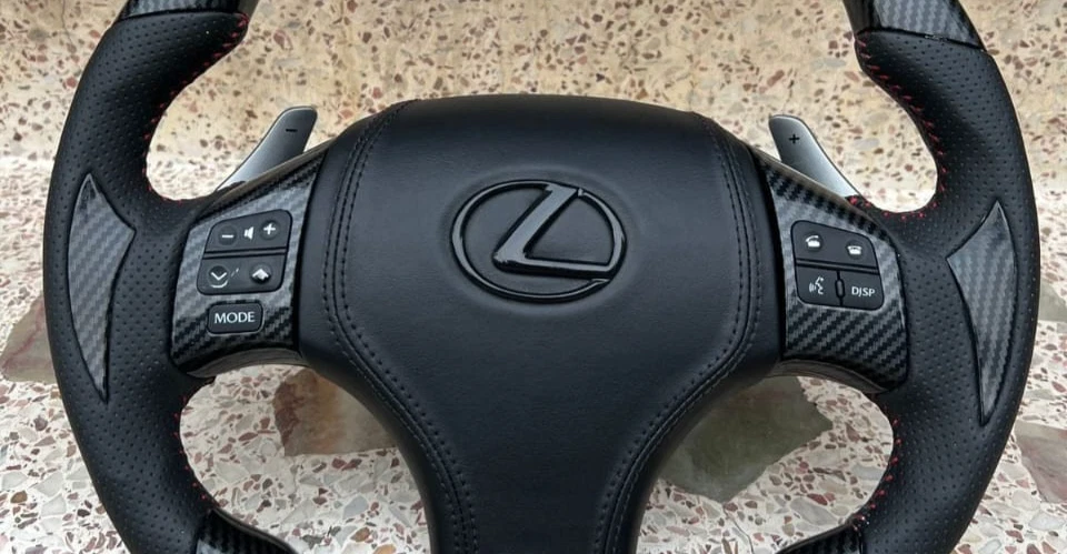 LEXUS 2006-2013 IS250 IS350 SPORT HYDRO DIP VOLANTE DE FIBRA DE CARBONO Foto 4 de 4