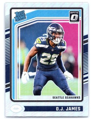 D.J. James Rookie RC Holo 2024 Panini Donruss Optic #222 Seattle Seahawks