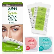 Nad's Eyebrow Wax Strips - Facial Hair Removal for Women - Eyebrow Wax Kit with