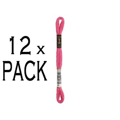 12x Anchor Sticktwist 8m, usambara-rose, Baumwolle, Farbe 62, 6-fädig, VPE