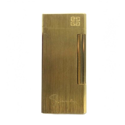 Givenchy Gas Lighter Logo Cigarette Accessory Gold Used