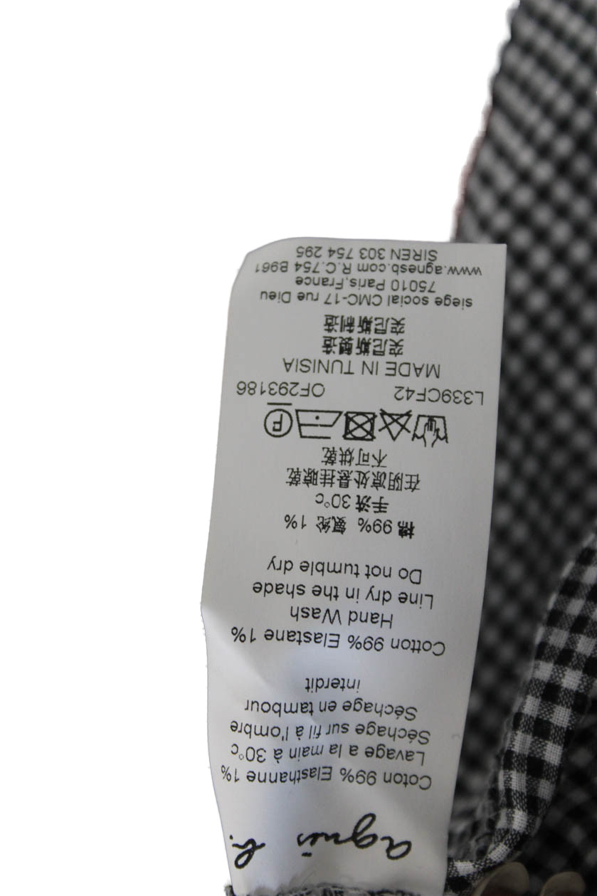 Agnes B Womens Basic Collared Check Button-Up Bla… - image 5