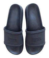 ALEXANDER MCQUEEN men's rubber sandal band slippers 6271288 black size 41