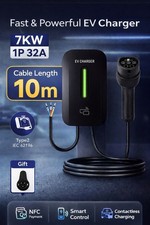 7kW EV Charger Type 2 with 10M Charging Cable, NFC, Smart APP, CE Certified,32A