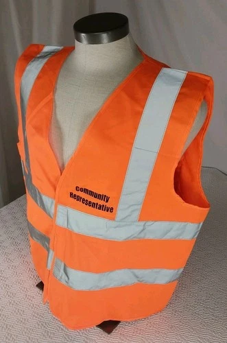 Orange Safety Vest w/ Reflective Strips XL Safety Gear High Visibility Costume image 7