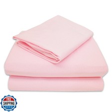 TL Care 100 Natural Cotton Jersey Knit 3-Piece Toddler Sheet Set, Pink, Soft