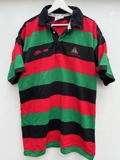 British Army Rugby Shirt Halbro 1st Armoured Brigade 215 Sig Sqn Striped Mens XL