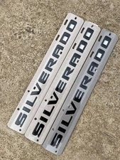 19-25 Chevrolet Silverado 3PCS Fender Gloss Black Silverado Emblem Letters Badge