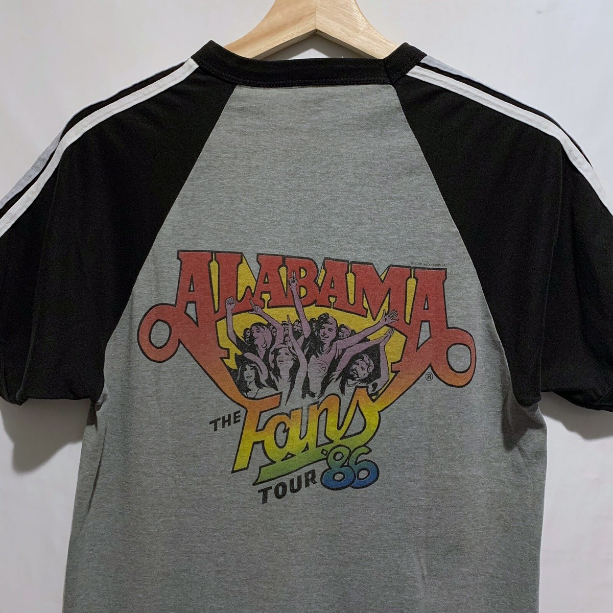 Vintage 80s Alabama The Fans 1986 Tour Rare T Shirt Size XS Gray 