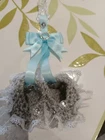 Pram charms  **new**white girl booties Baby pram charms hand knitted 