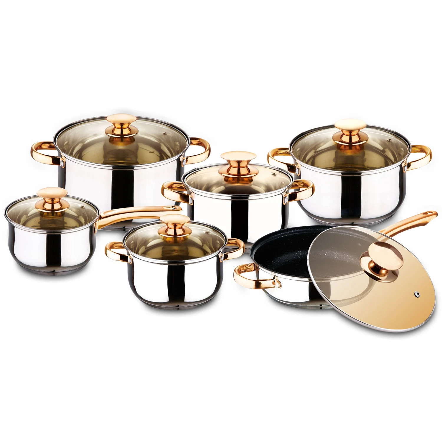 STAINLESS STEEL 12 Pcs INDUCTION HOB CASSEROLE POT COOKWARE SAUCEPAN DINING SET
Opens in a new windo