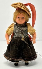 Vintage Celluloid Ethnic German Doll In Costume 5 1/2"