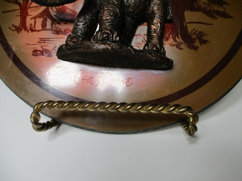 Gastone Collectibles Signed Elephant 3D Copper Art Plaque - Picture 2 of 5