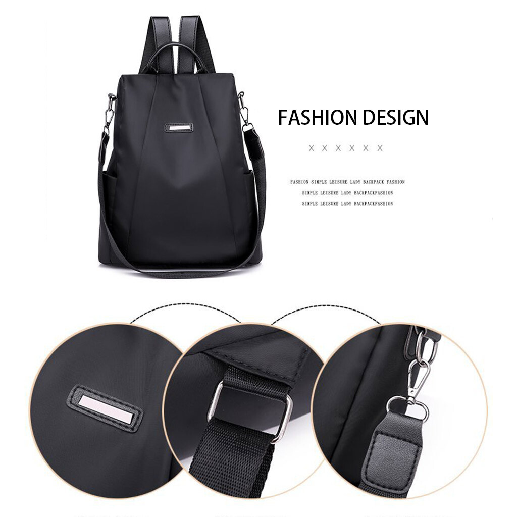 Lady Rucksack Women Lady Backpack School Bag Purse Anti-Theft Waterproof Oxford Cloth ...