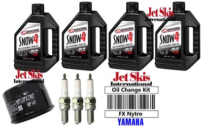 Yamaha FX Nytro MTX RTX XTX Snowmobile Oil Change Kit NGK Spark Plugs & Filter