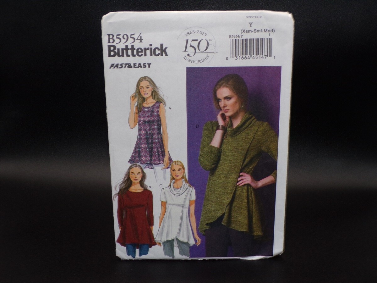 🌺 BUTTERICK #B5954-LADIES CLOSE FITTING-FLARED PULLOVER TOP