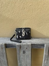 Genuine Cowhide Leather Keychain Wristlet Wallet