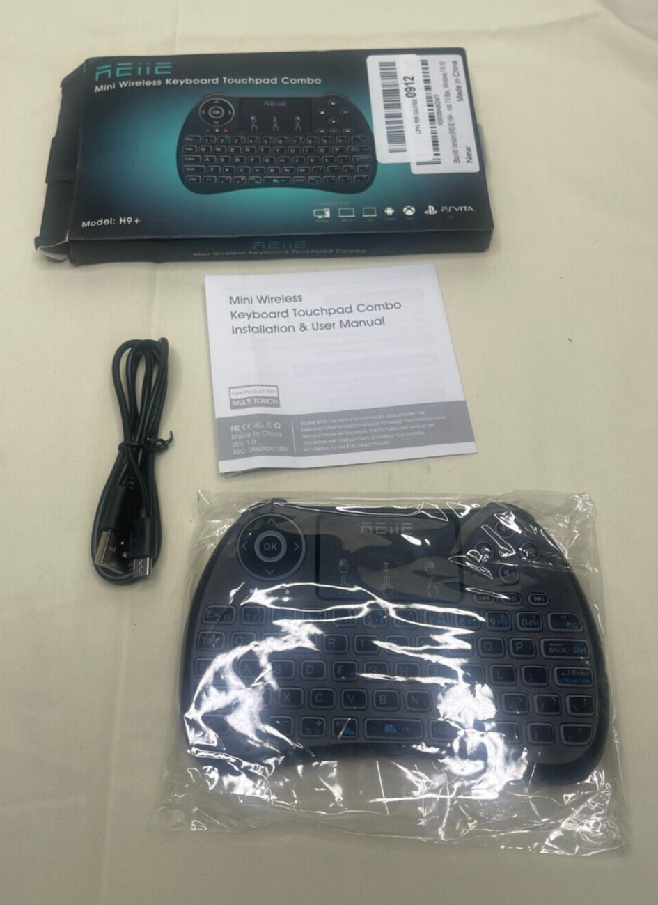 REIIE H9+ Backlit Wireless Mini Handheld Remote Keyboard with Touchpad