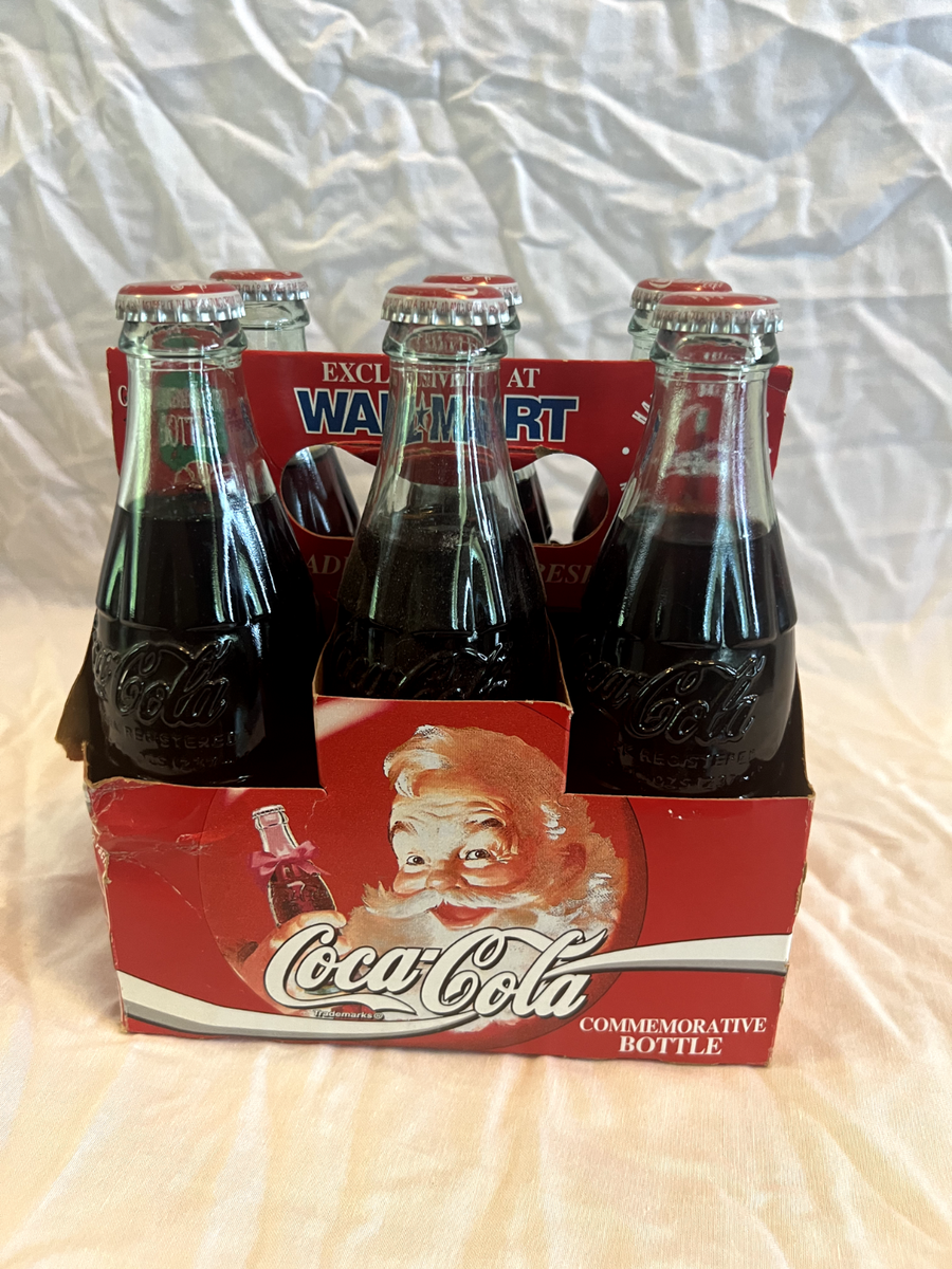 COCA-COLA Classic Bottles Christmas 1994 - 6 8oz Coke Bottles