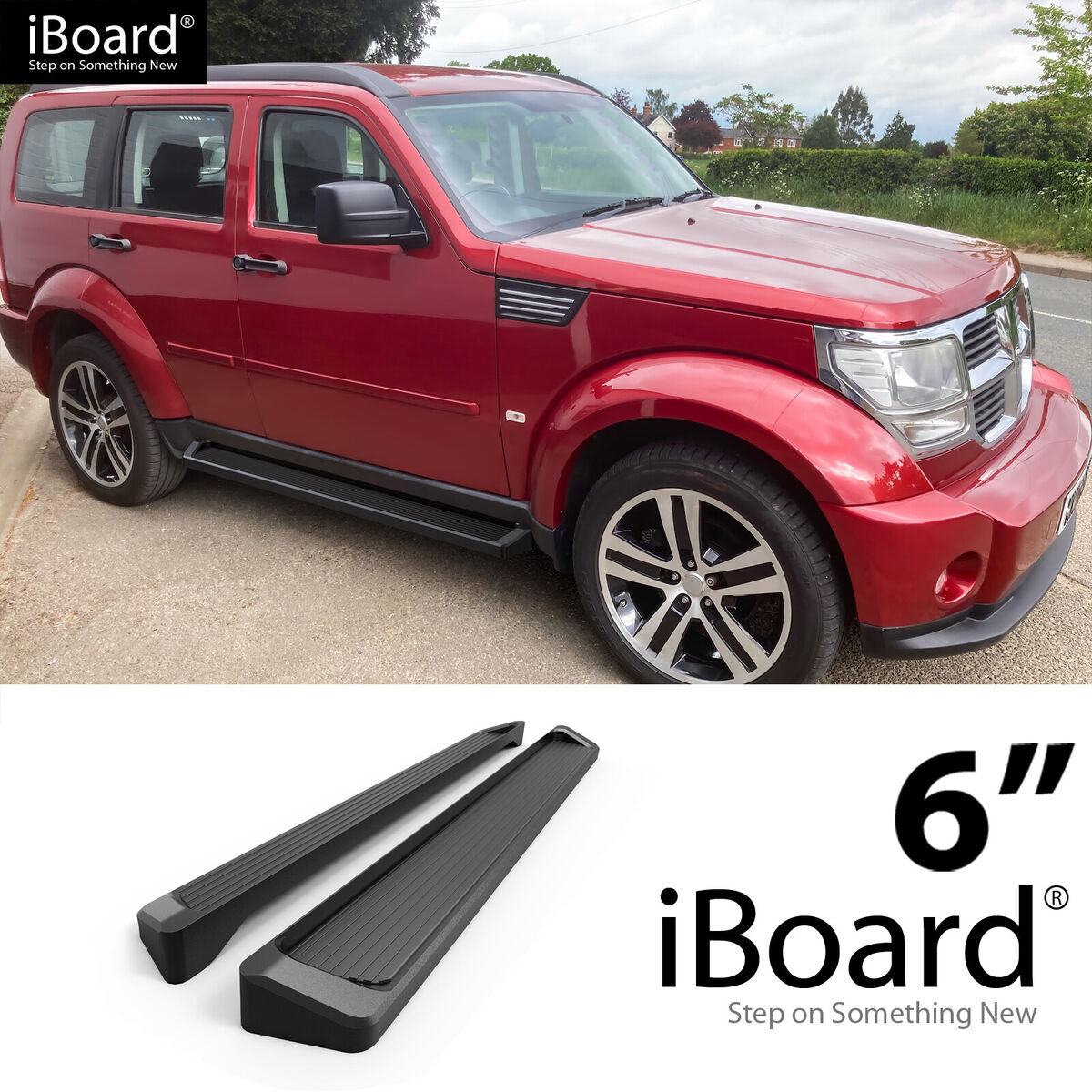Running Board Side Bar 6in Aluminum Black Fit Dodge Nitro 07 Running Board Side Bar 6in Aluminum Black Fit Dodge Nitro 07