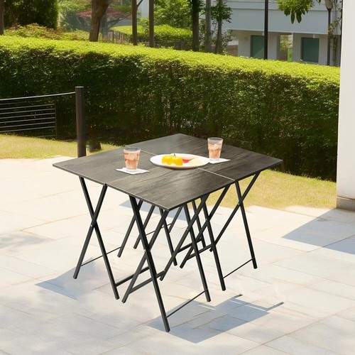 Folding TV/Snack Tray Table Set,Set of 4 TV Trays for Eating TV Dinner Tables - Picture 26 of 28
