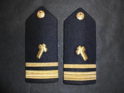 Original NEU US Navy Gold Lace CHAPLAIN CORPS Officer's Rang Slides / Schulterklappen