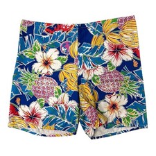 80  s LeTigre Bright FLORAL Tropical Swim Trunks SURFER Beach Surf Board Shorts L