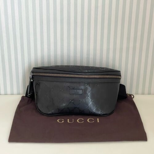 Gucci GG Imprime Marsupio Borsa in tela Pelle Nera 233269 Tracolla - Foto 1 di 20