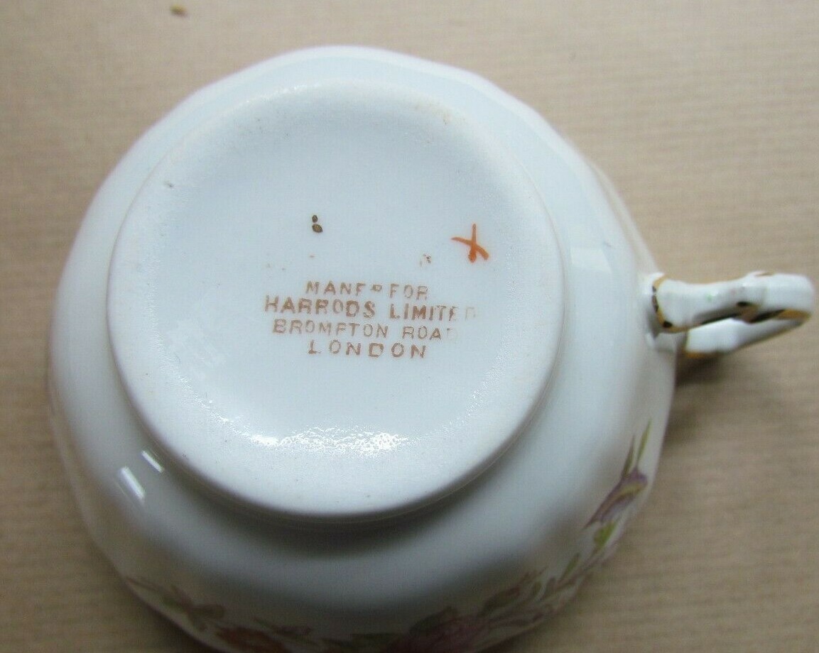 HARRODS CHINA FLORAL TEA CUP & SAUCER C1940 (Ref7562) eBay