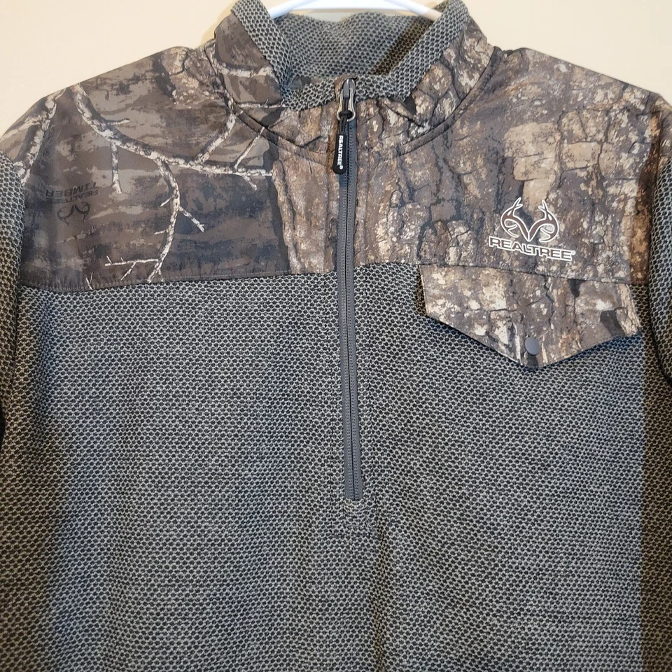 Realtree Fleece Mens Camo Quarter Zip Pullover Hunting Outdoor - Image 4 of 4