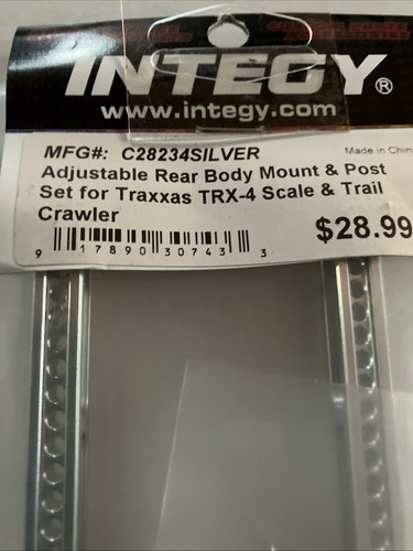 C28234SILVER Integy Adjustable Rear Body Mount & Post Set for Traxxas TRX4 - Picture 3 of 8