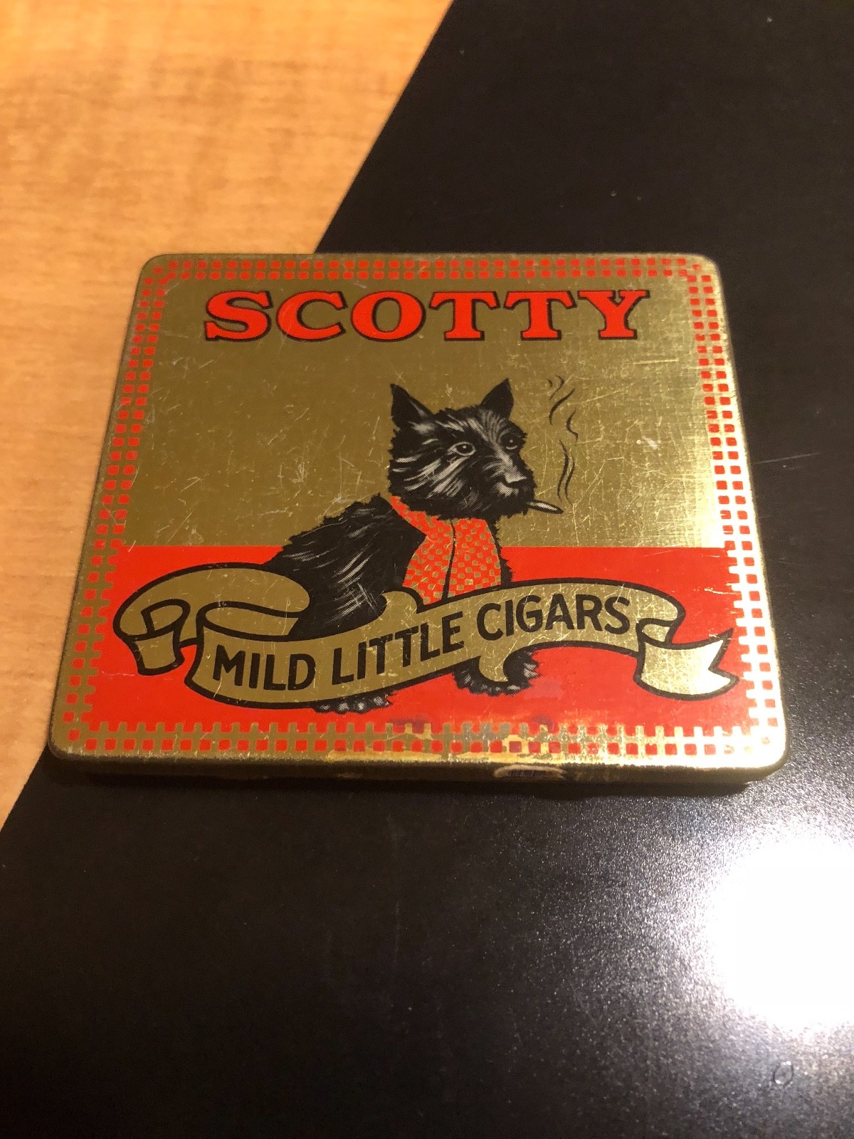 Vintage Cigar Advertising Tin, Scotty Mild Little Cigars, Barry, Quebec
