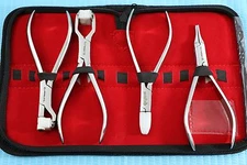 NEW PREMIUM GRADE SET OF 4 EACH OPTICIAN ! OPTICAL PLIERS,EYEGLASSES TOOL SET