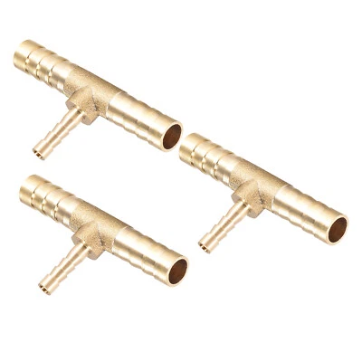 METALLIXITY 3pz Raccordo Barb T Ottone RiduttorePezzo 3 Vie Fit Tubo ID 8mmx4mmx8mm