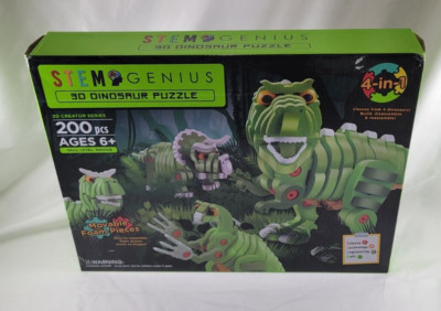 Stem Genius 3D Dinosaur PUZZLE 4 in 1 - 200 pcs 6+