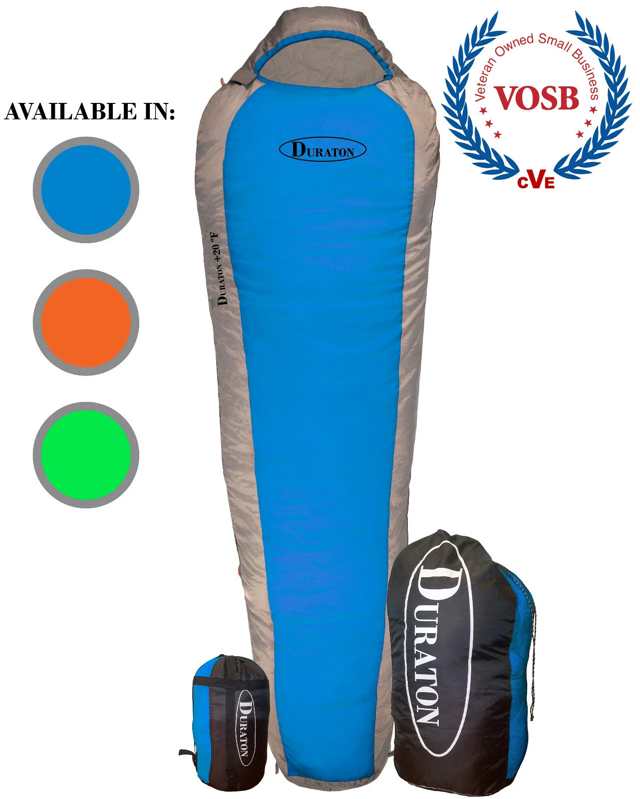 DURATON Mummy Sleeping Bag 20 Degree Weather, Lightweight with Compression Sack