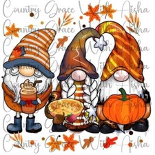 Sublimation Transfer Print Gnome Thanksgiving Ready To Press Heat Transfer