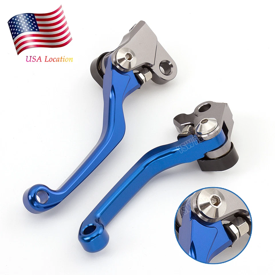 Para Yamaha YZ250F 2001-2005 2006 CNC Palancas de freno y embrague Pivote Dirtbike Azul Foto 3 de 4