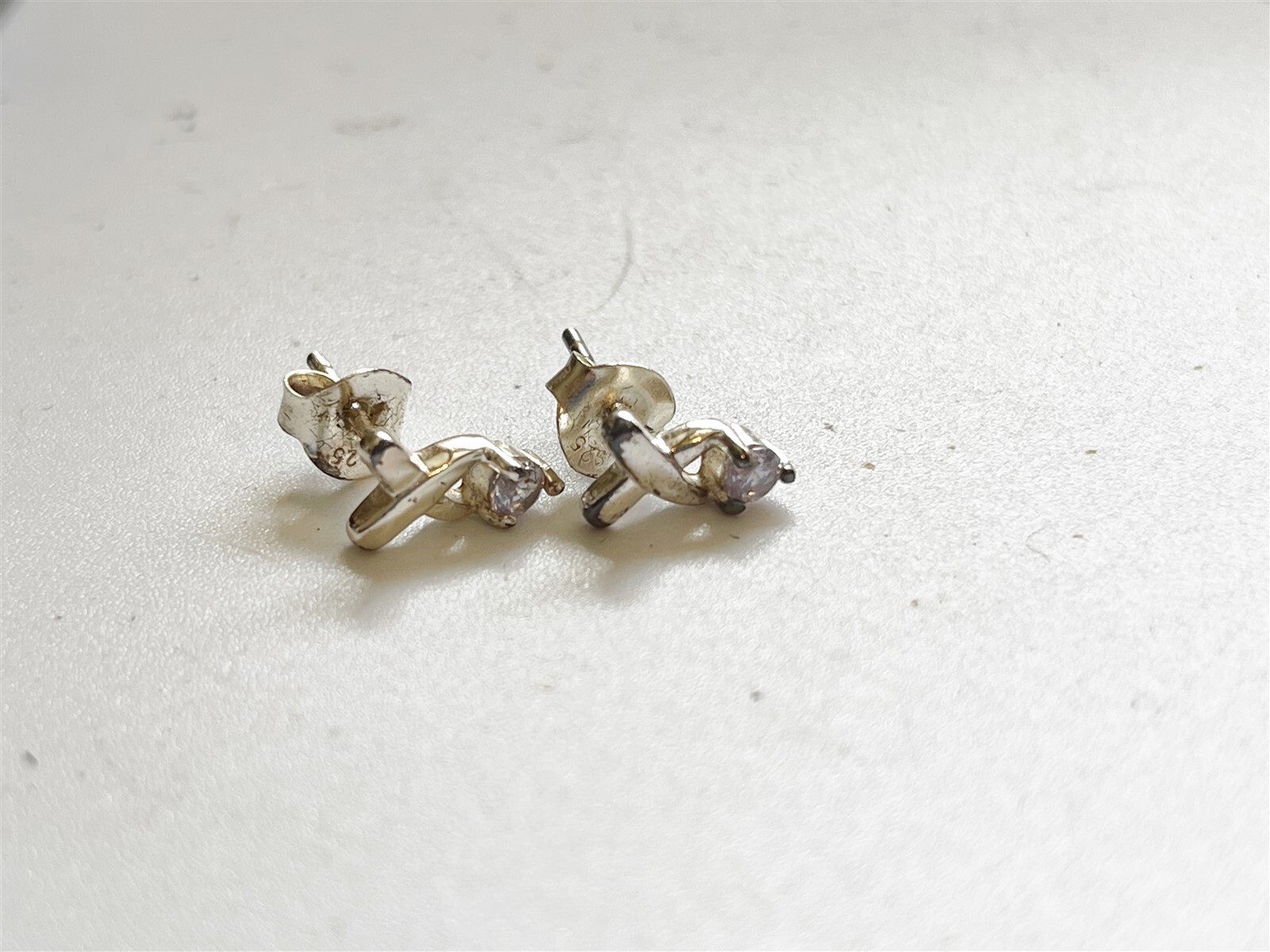 VINTAGE SOLID STERLING SILVER GEM SET CROSS OVER … - image 2