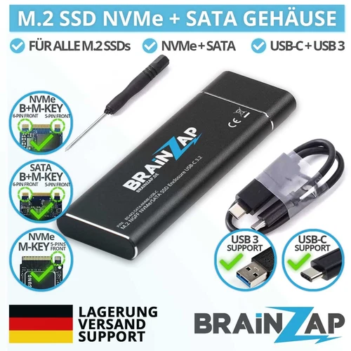 M.2 M2 NGFF NVMe SATA III Adapter Externes SSD Gehäuse Case M/M+B Key USB-C USB3