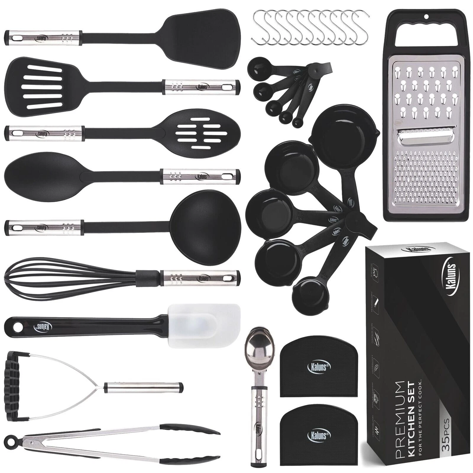 Cooking Utensils Set 35 PCS Kitchen Utensils Set Nylon and Stainless Steel