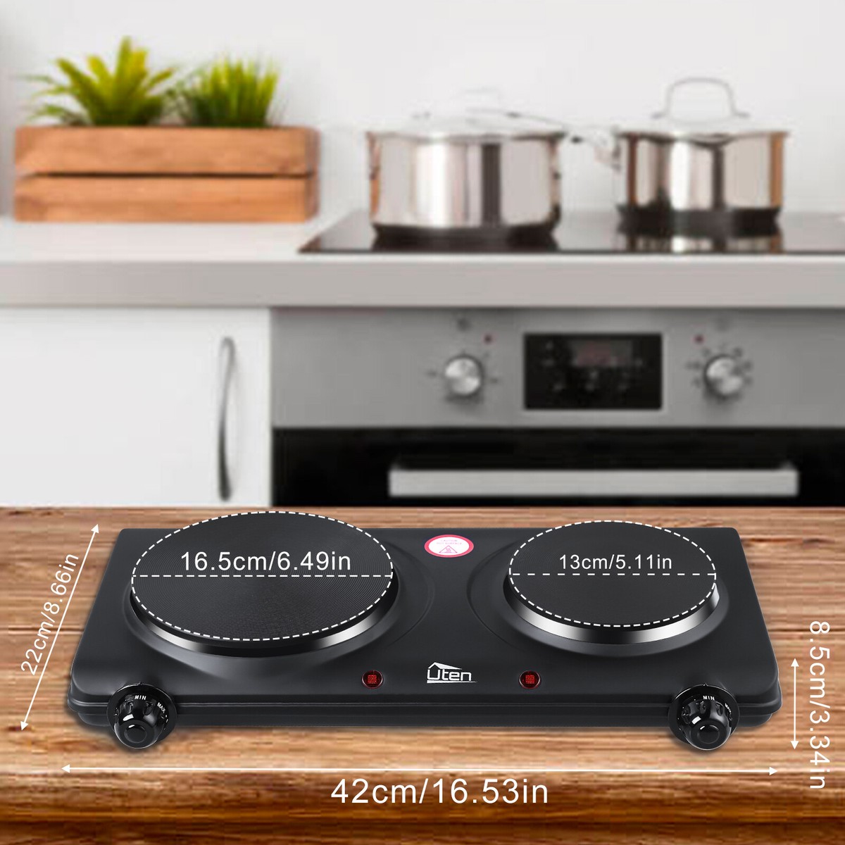 UTEN 1500W 2 Hobs Fast Hot Plate Electric Burner Portable Stove Kitchen  Cooker | eBay